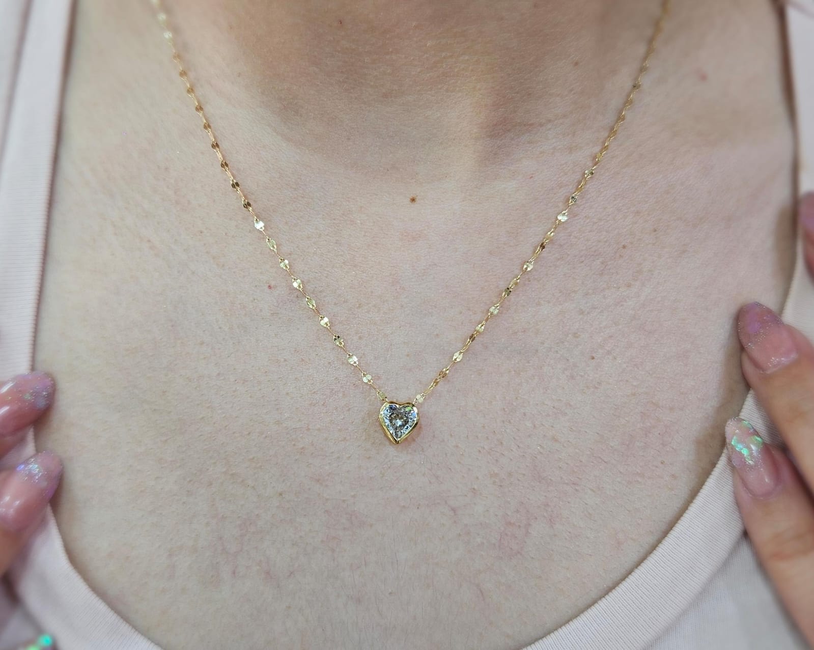 Cadena + Dije Corazón de Oro 18k