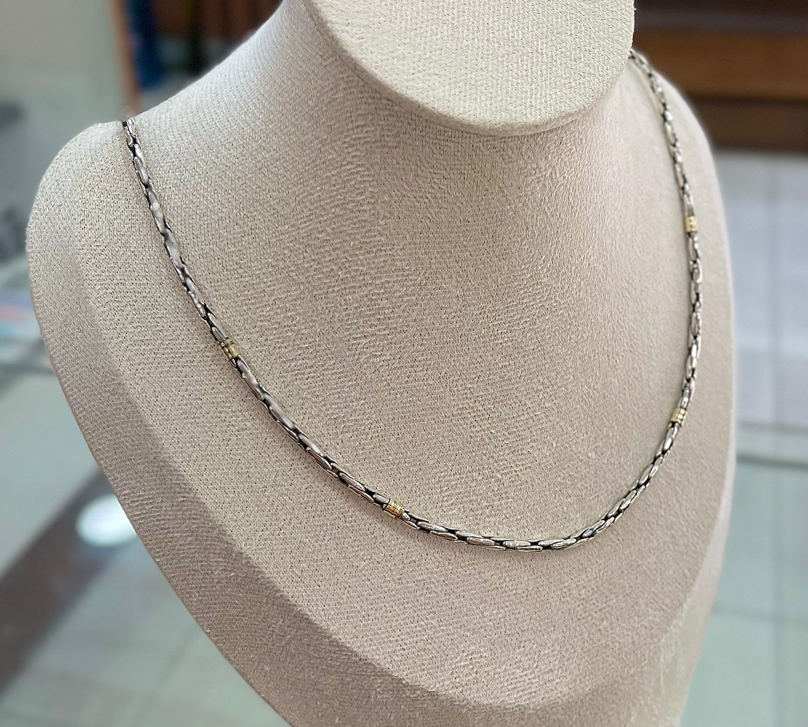 Cadena Torzada de Plata Quemada para Caballero