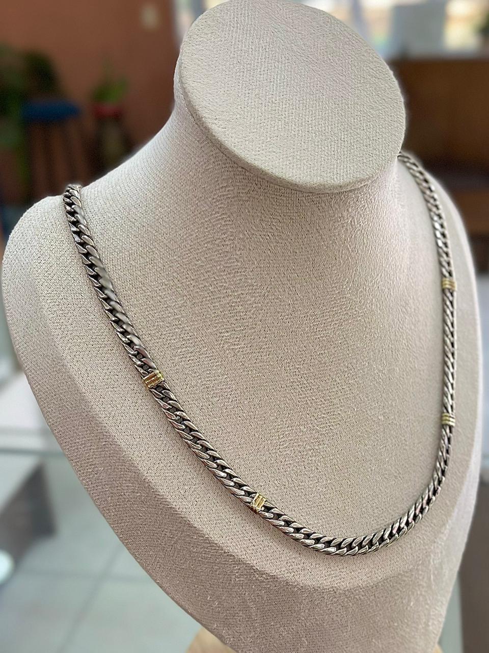 Cadena Grumet Simple de Plata Quemada