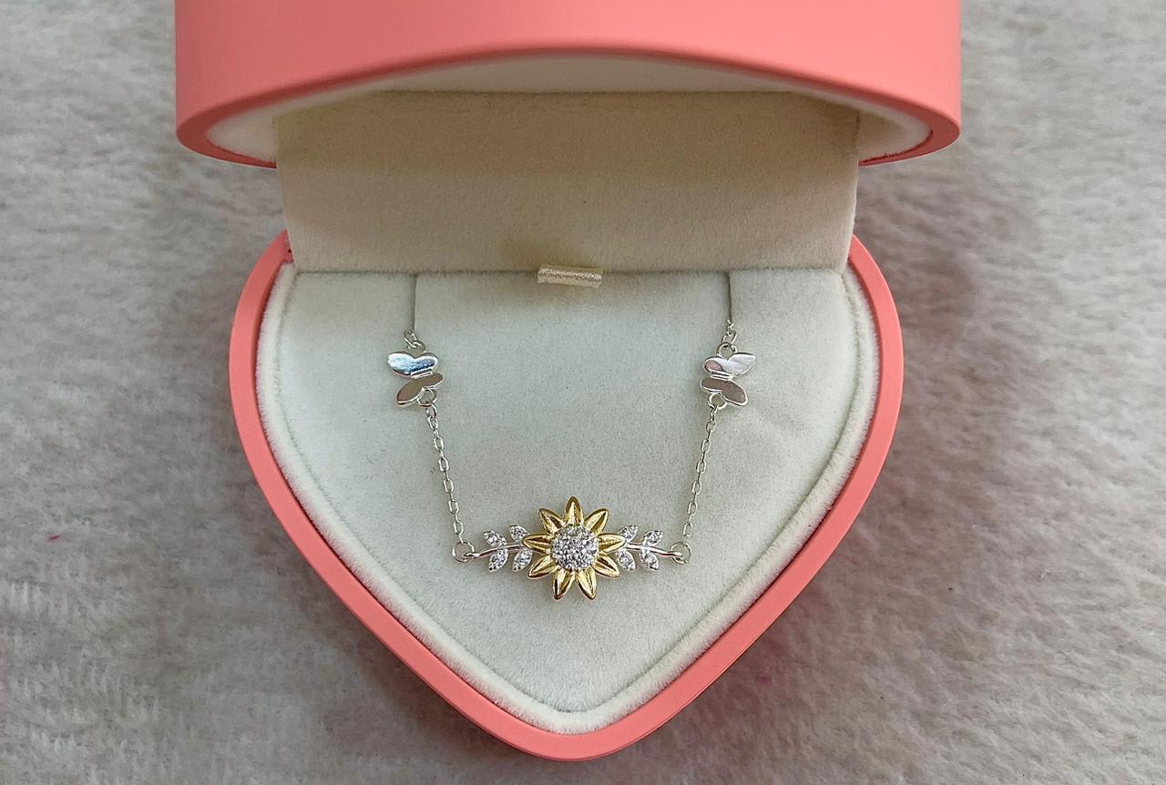 Pulsera de Plata con Girasol Central