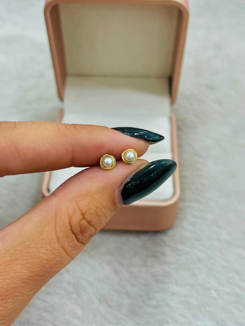 Aritos Abridores de Oro 18k Perla Nido