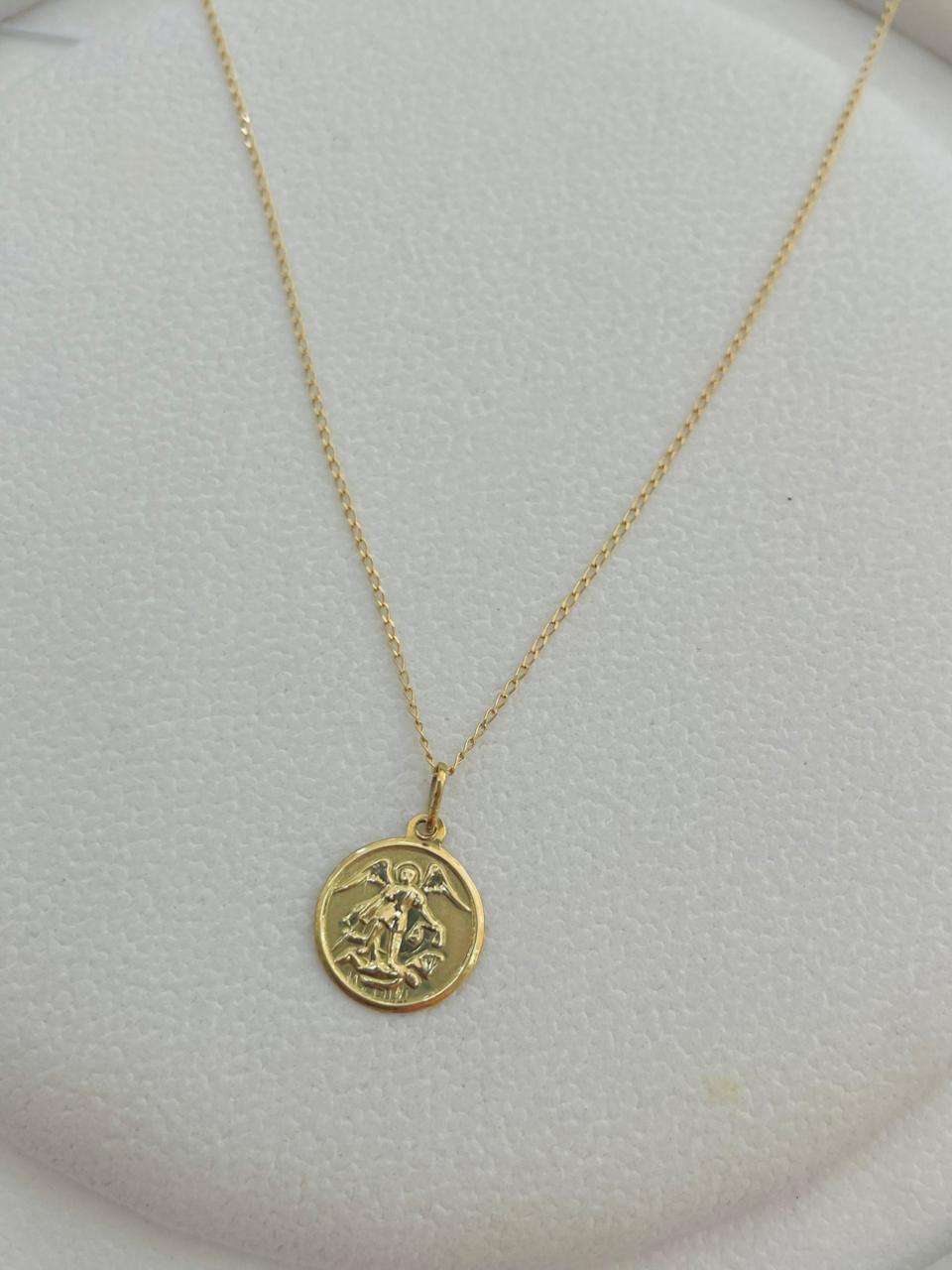 Cadena Eslabón de Oro 18k + Medalla de Oro 18k