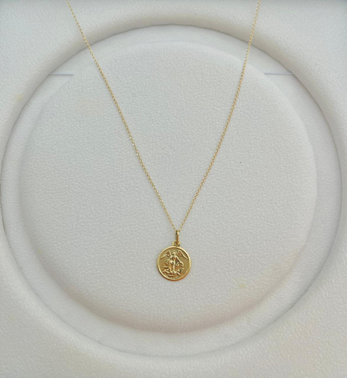 Cadena Eslabón de Oro 18k + Medalla de Oro 18k