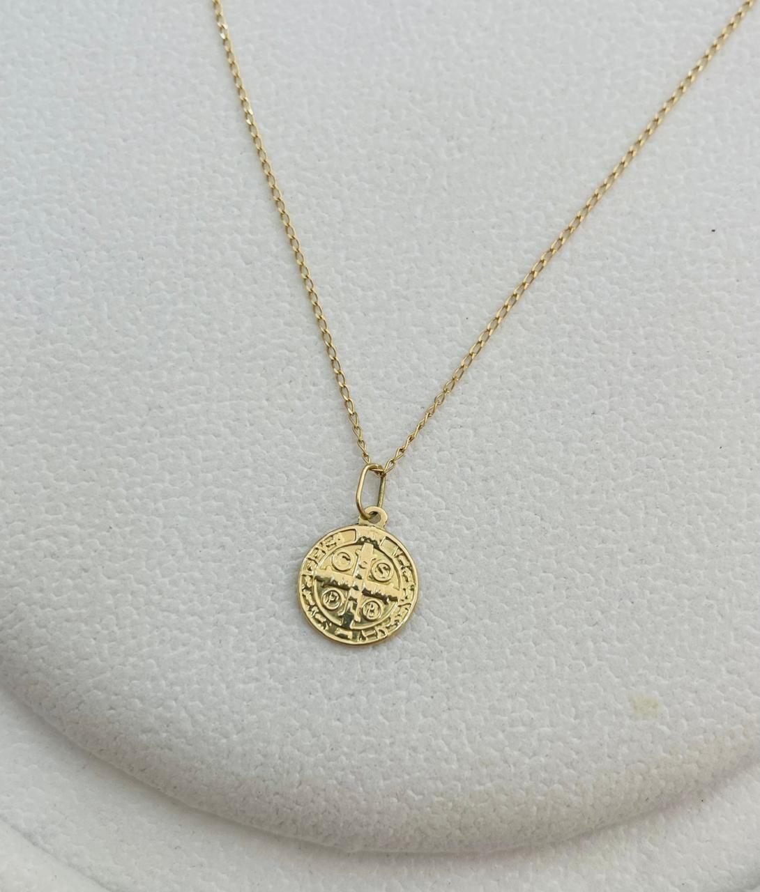 Cadena Eslabón de Oro 18k + Medalla de Oro 18k