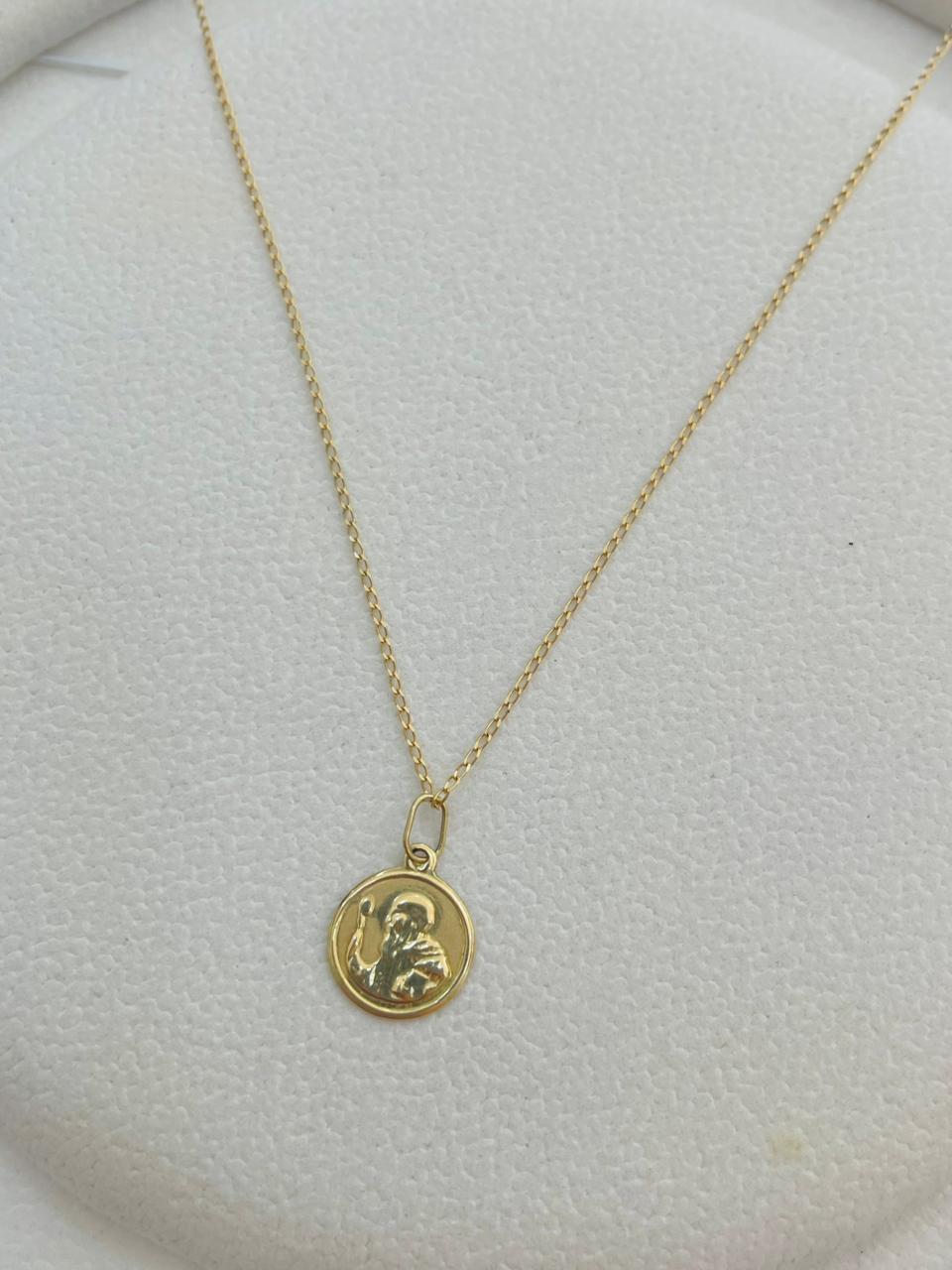 Cadena Eslabón de Oro 18k + Medalla de Oro 18k