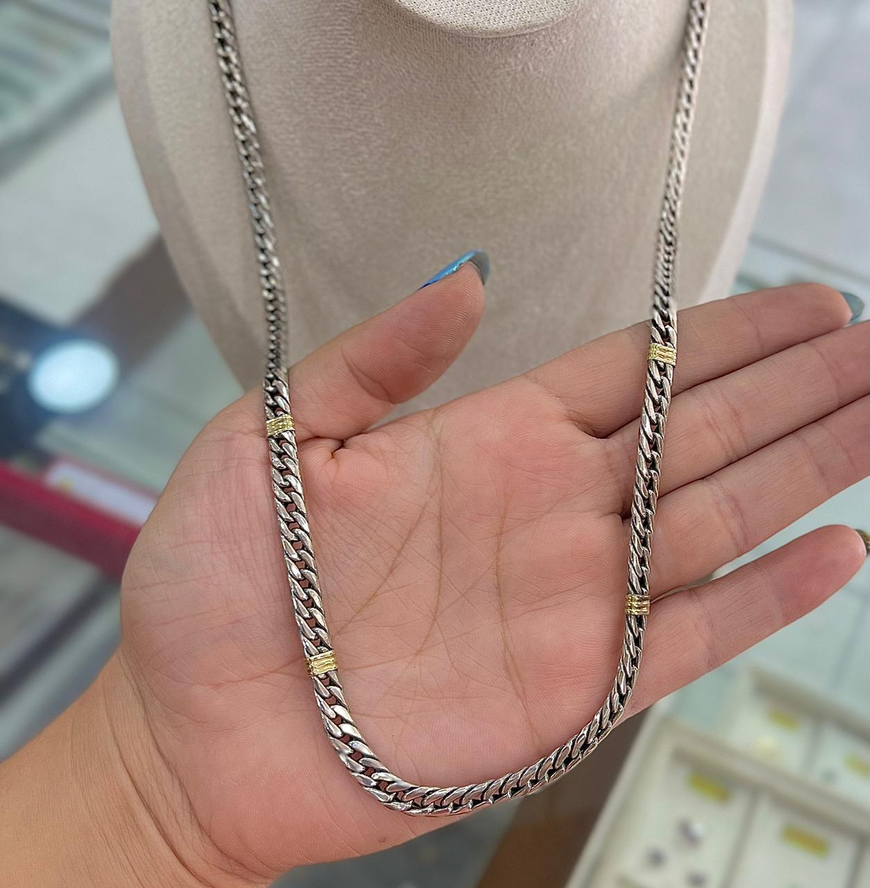 Cadena Grumet Simple de Plata Quemada