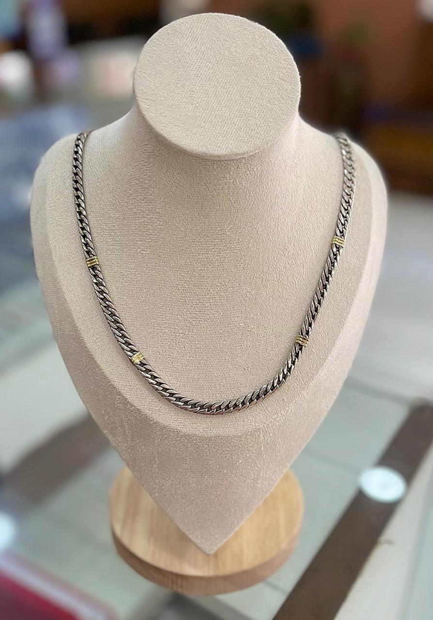 Cadena Grumet Simple de Plata Quemada