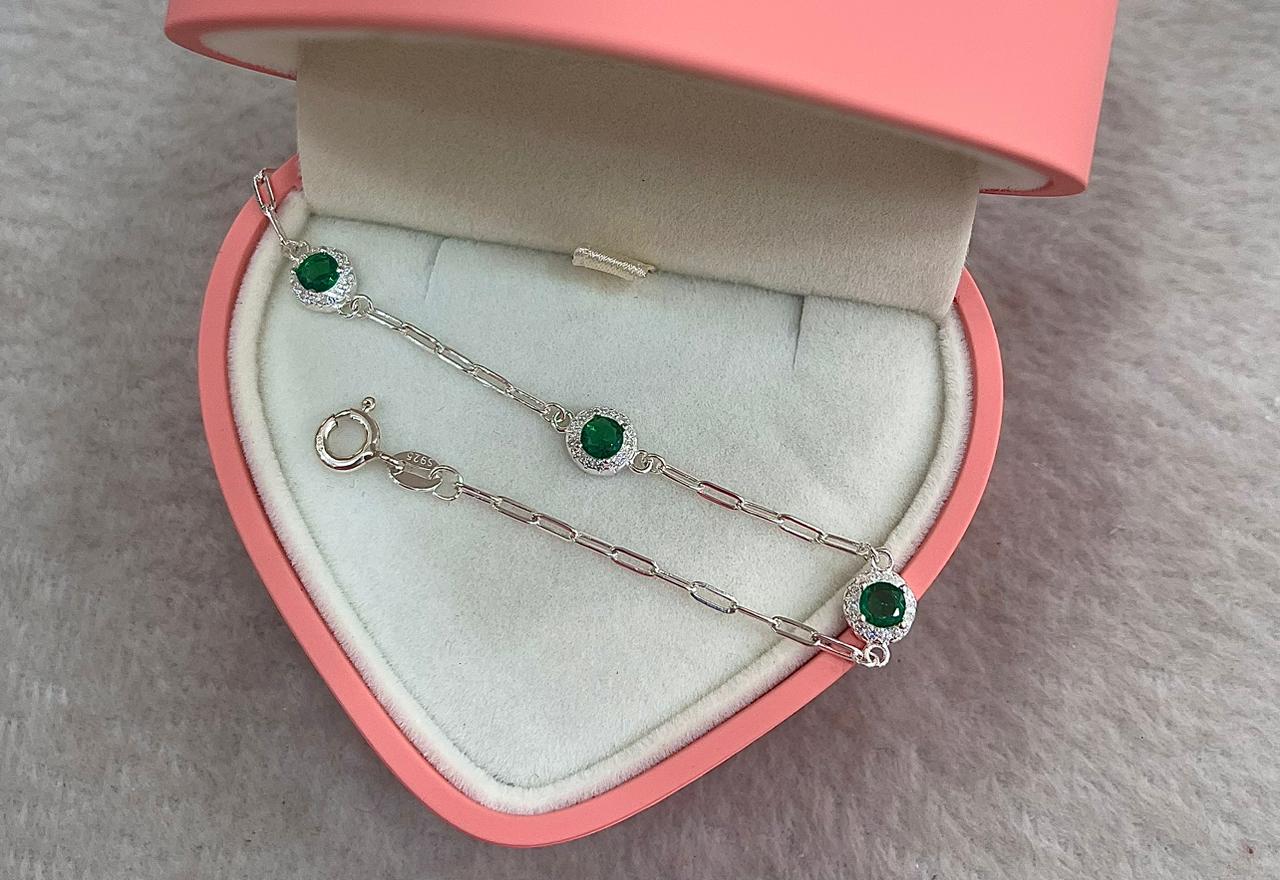 Pulsera de Plata con Rosetas de Circones