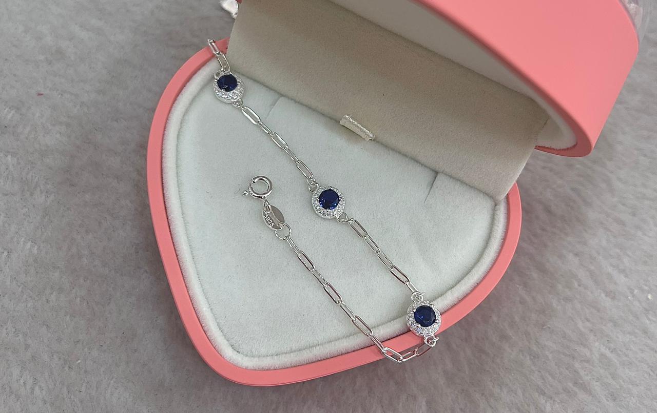 Pulsera de Plata con Rosetas de Circones