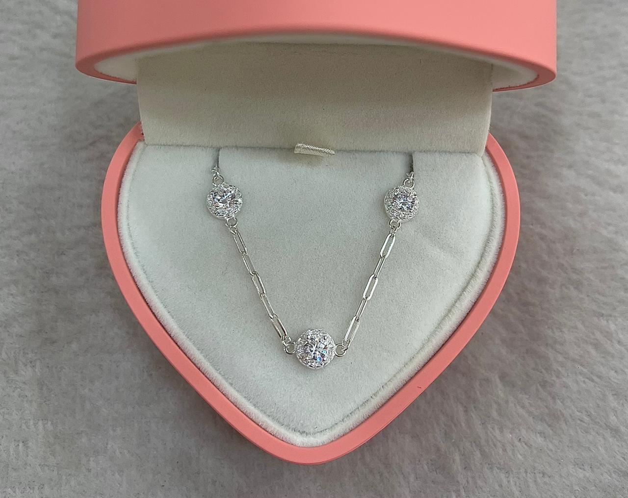 Pulsera de Plata con Rosetas de Circones