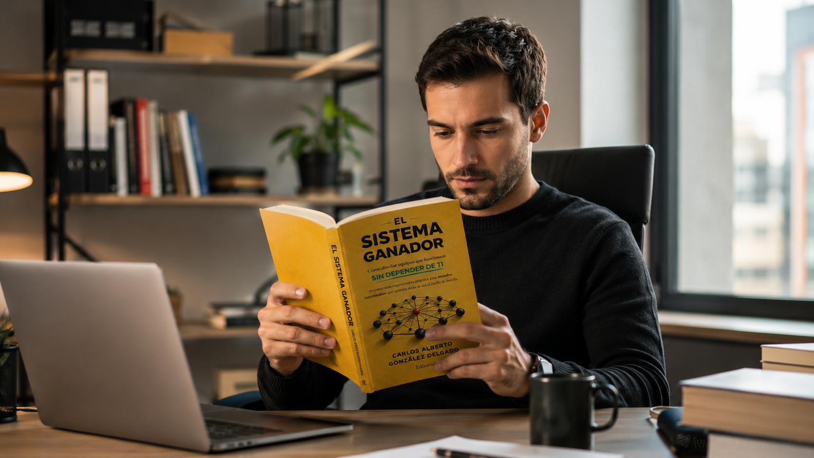 Líder leyendo El Sistema Ganador