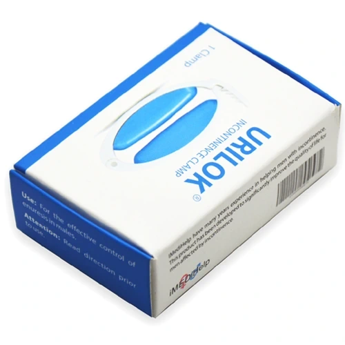 UriLok® reusable bladder control device for men with urinary incontinence, including storage bag for discreet daily use.