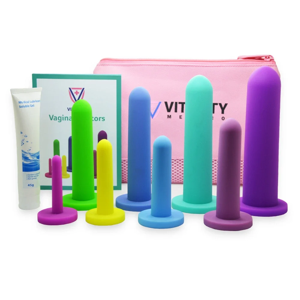 Medical grade silicone vaginal dilator set in graduated sizes Medical grade silicone vaginal dilator set in graduated sizes