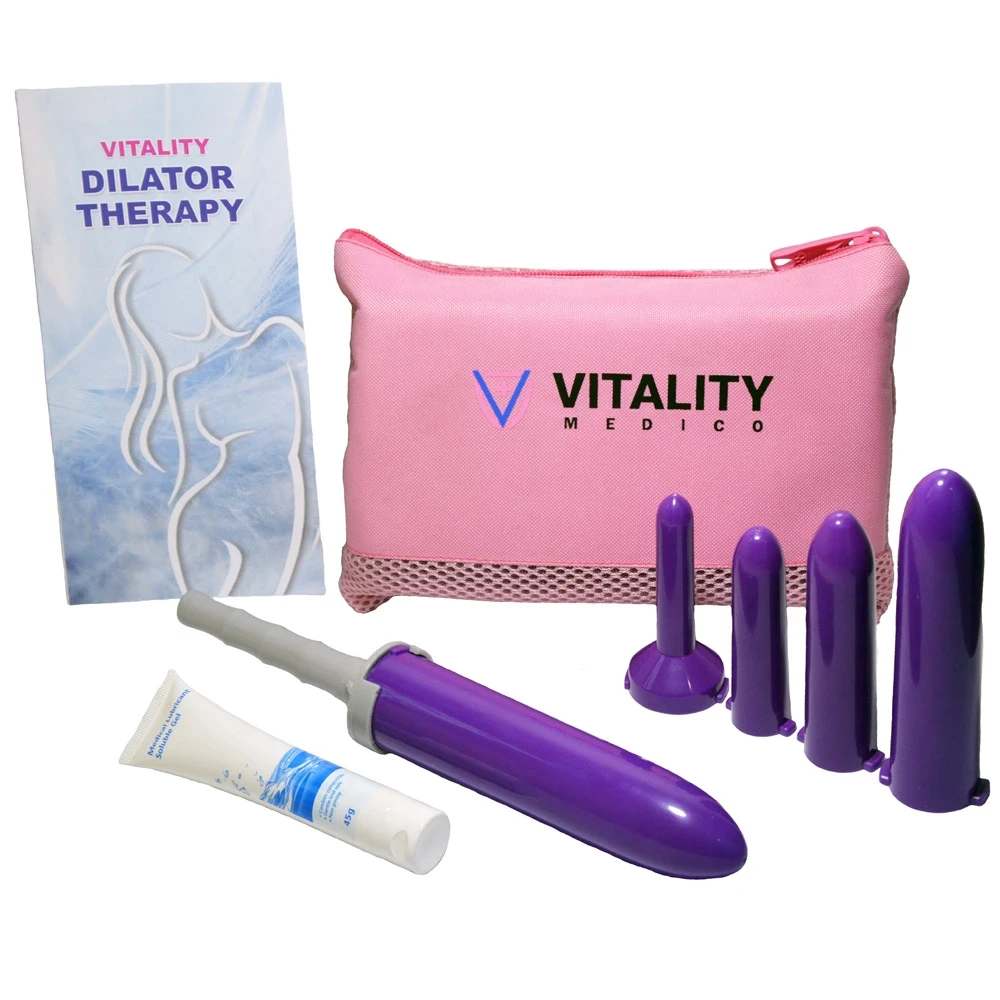 Vitality Medico Graduated Vaginal Dilator Set 5 Sizes with twist-and-lock handle and lubricant for pelvic floor therapy Vitality Medico Graduated Vaginal Dilator Set 5 Sizes with twist-and-lock handle and lubricant for pelvic floor therapy