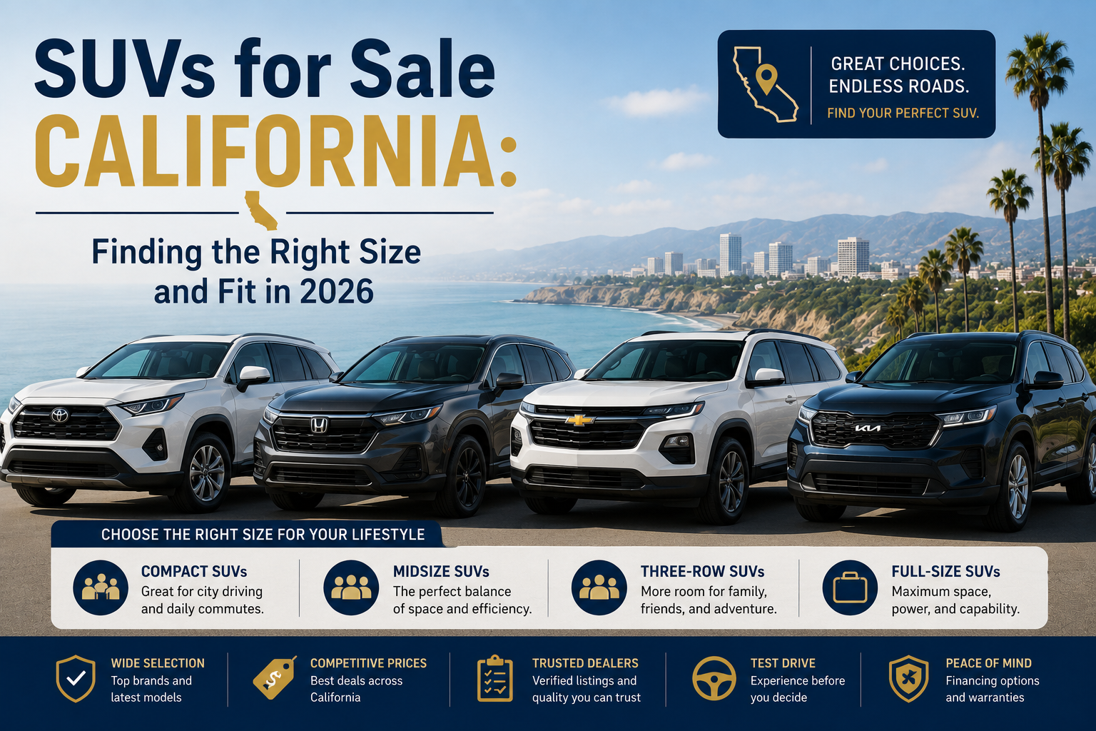 SUVs for Sale California: Finding the Right Size and Fit in 2026