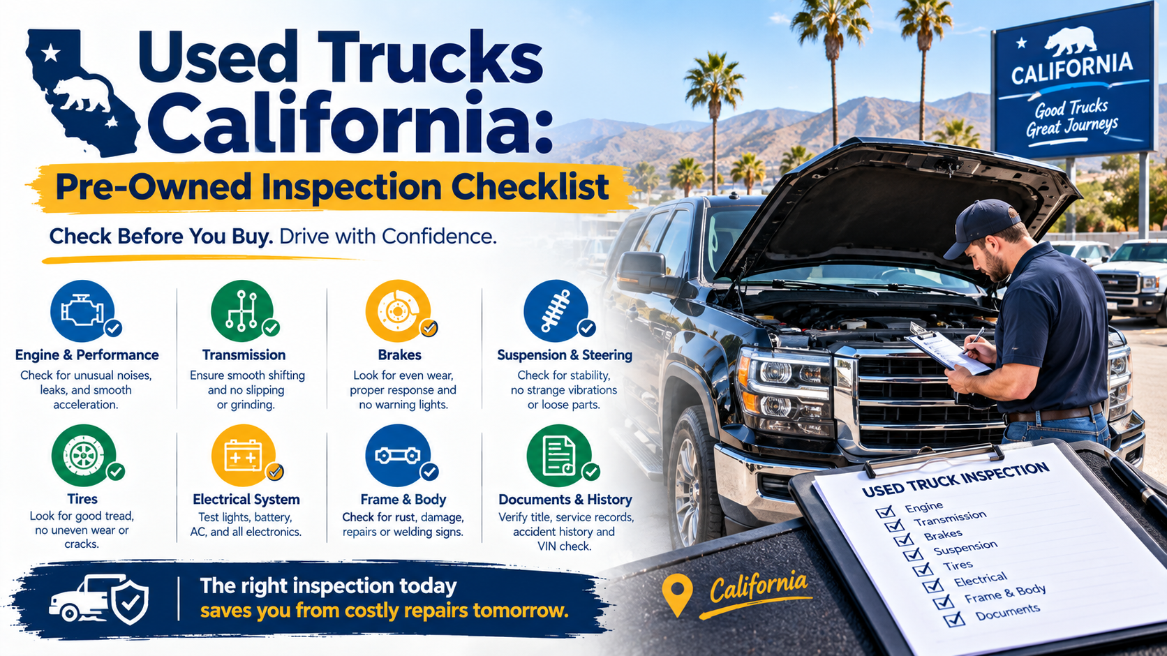 Used Trucks California: Pre-Owned Inspection Checklist