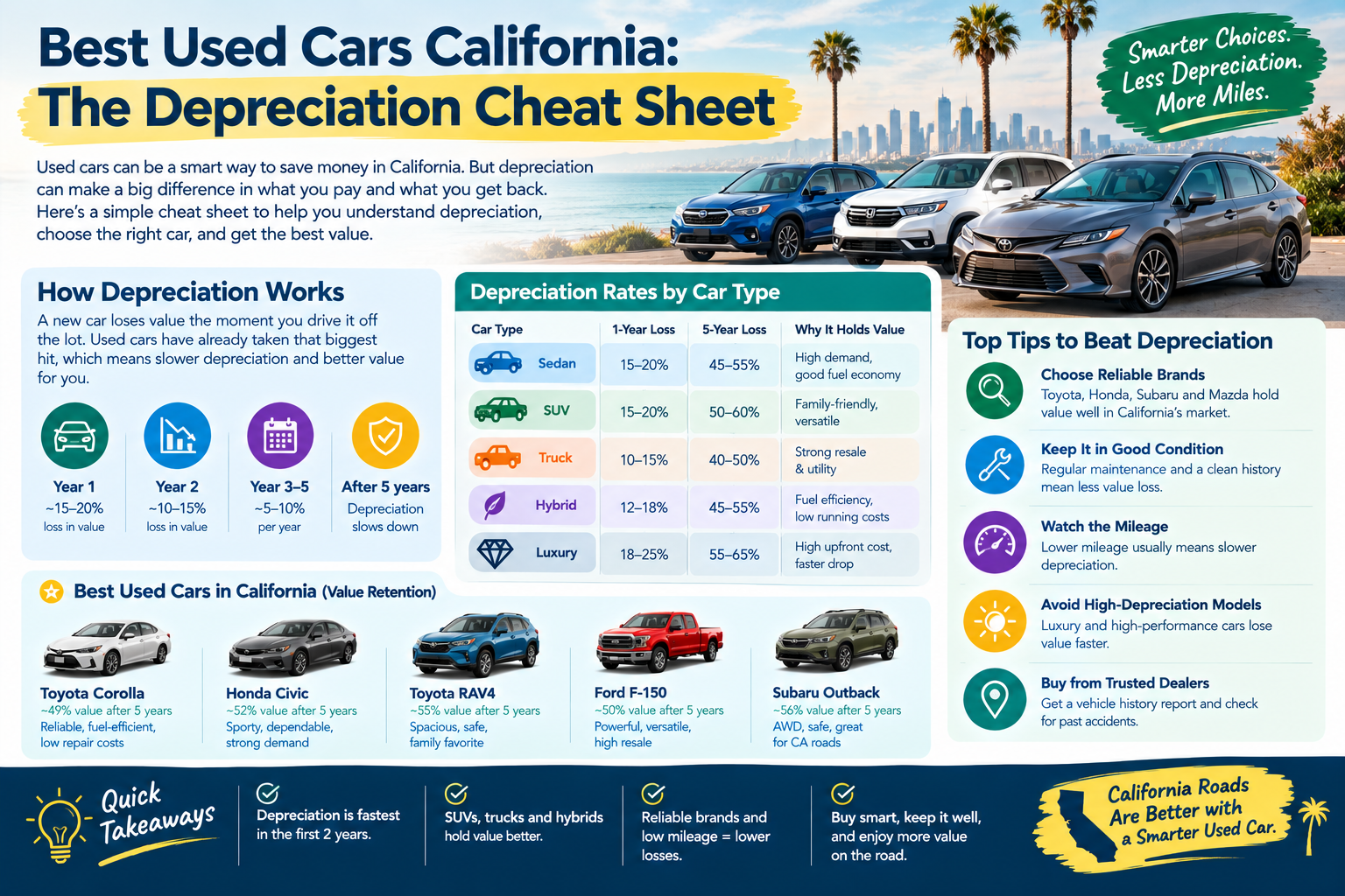 Best Used Cars California: The Depreciation Cheat Sheet