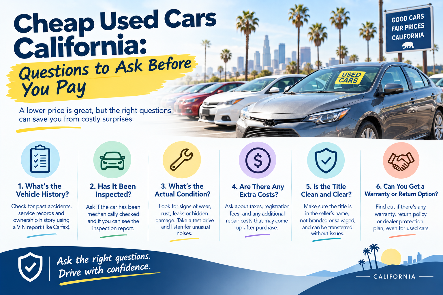 Cheap Used Cars California: Questions to Ask Before You Pay