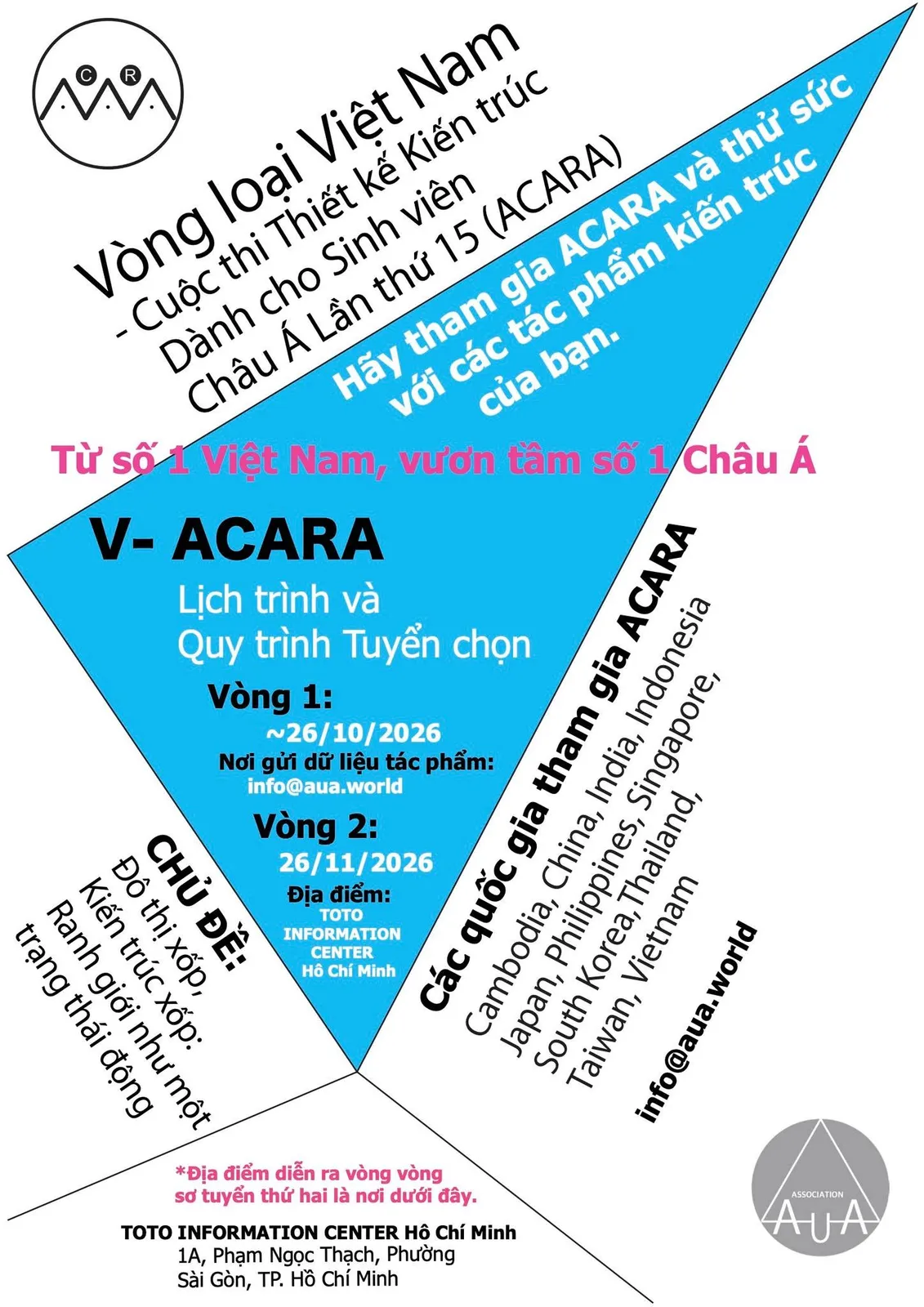 CUỘC THI V-ACARA 2026 – VÒNG LOẠI VIỆT NAM CUỘC THI THIẾT KẾ KIẾN TRÚC DÀNH CHO SINH VIÊN CHÂU Á LẦN THỨ 15 (ACARA)