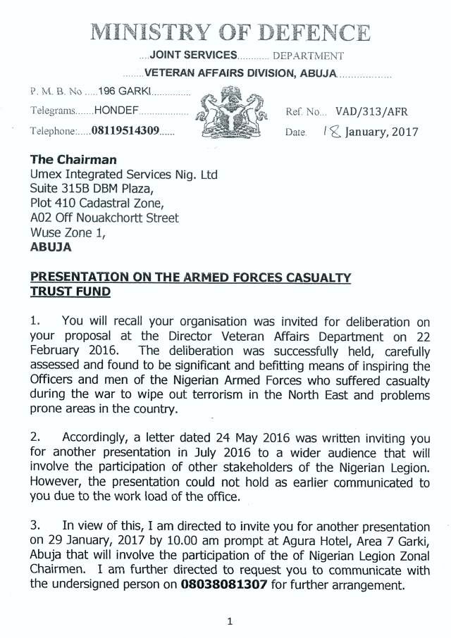 Ministry of Defence Endorsement