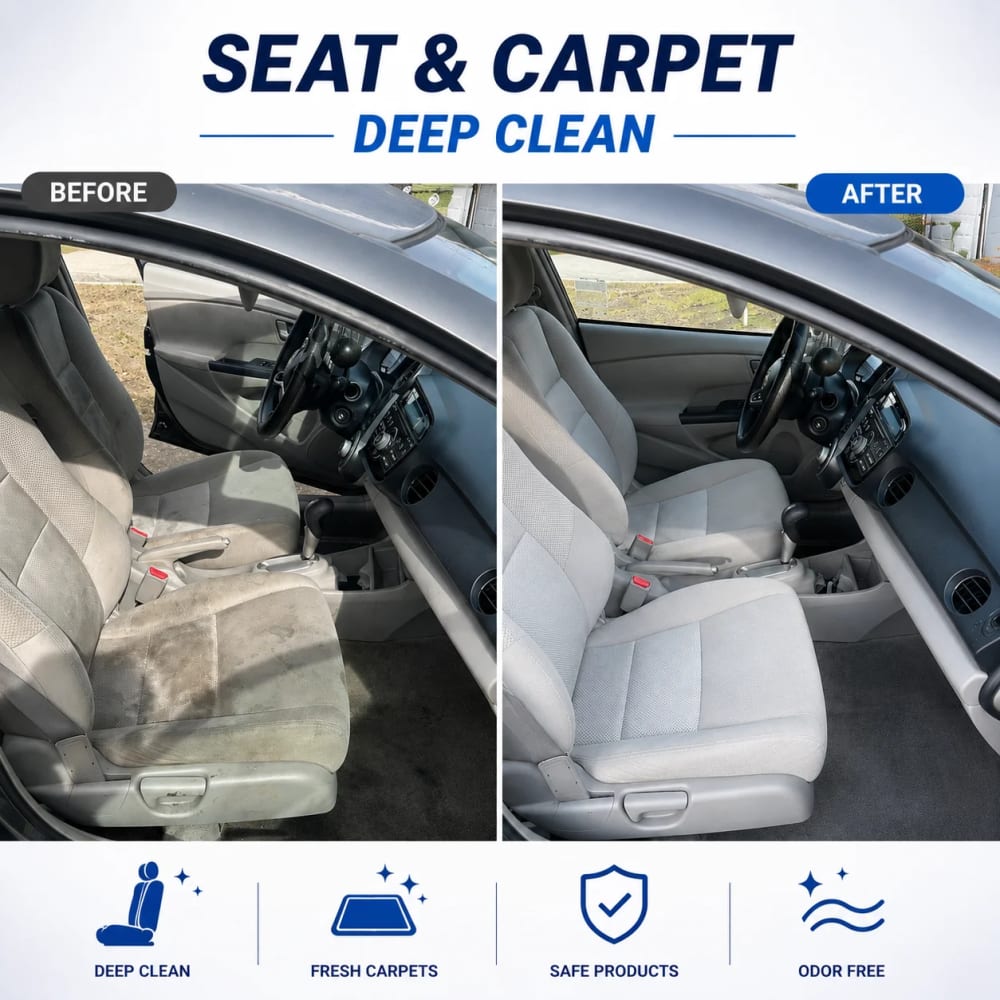 Seat upholstery deep cleaning