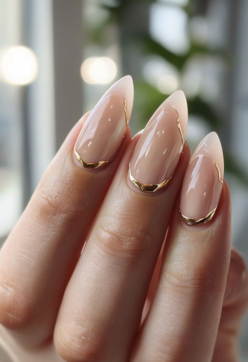 Espresso Gold Nails
