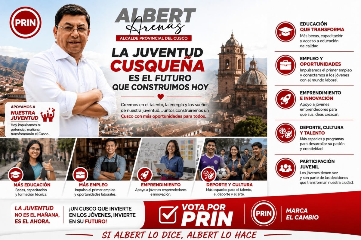 Propuesta de juventud — Albert Arenas, PRIN, alcalde provincial del Cusco