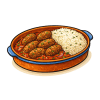 Soutzoukia with Rice — Greek dish illustration