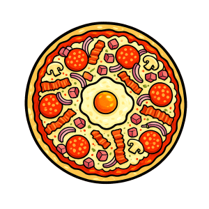 Breakfast Pizza pizza — illustration