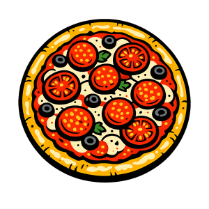 Calabrese pizza — illustration