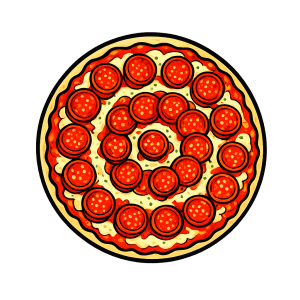 Pepperoni pizza — illustration
