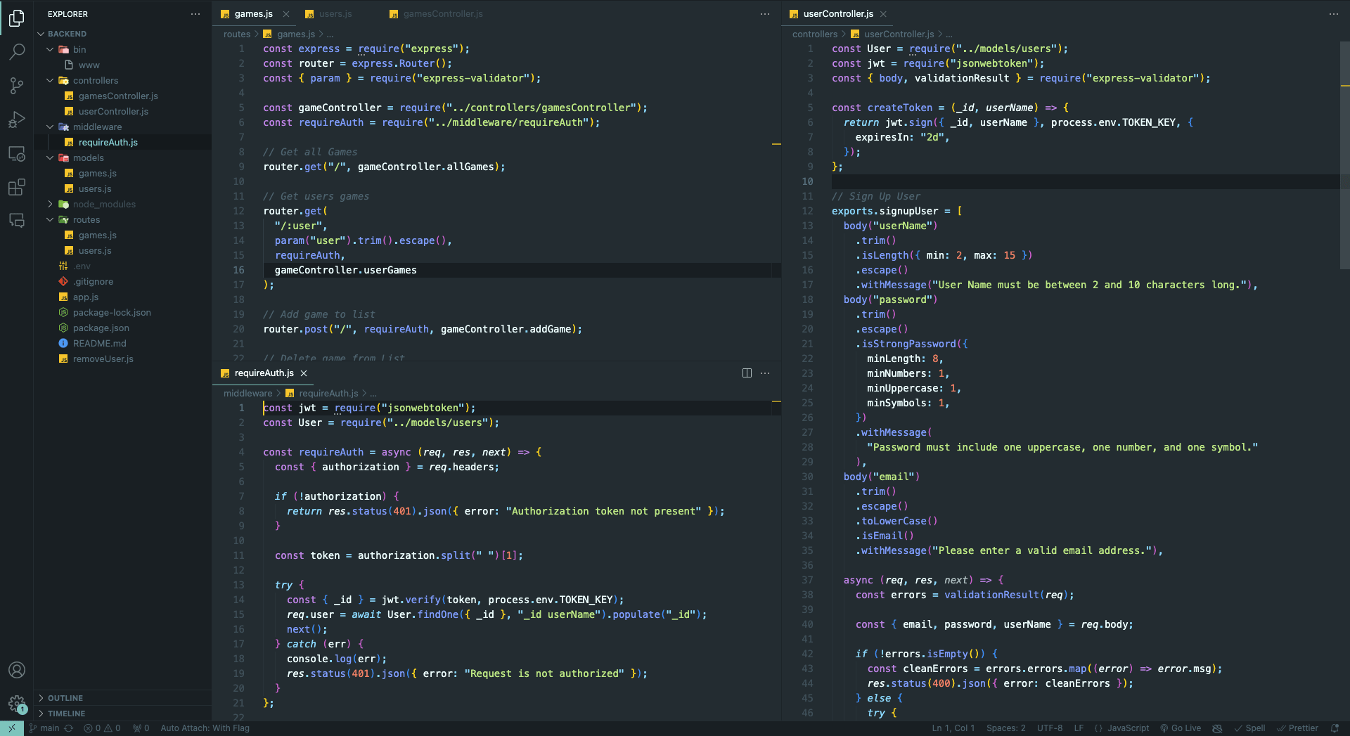 Screenshot of Project