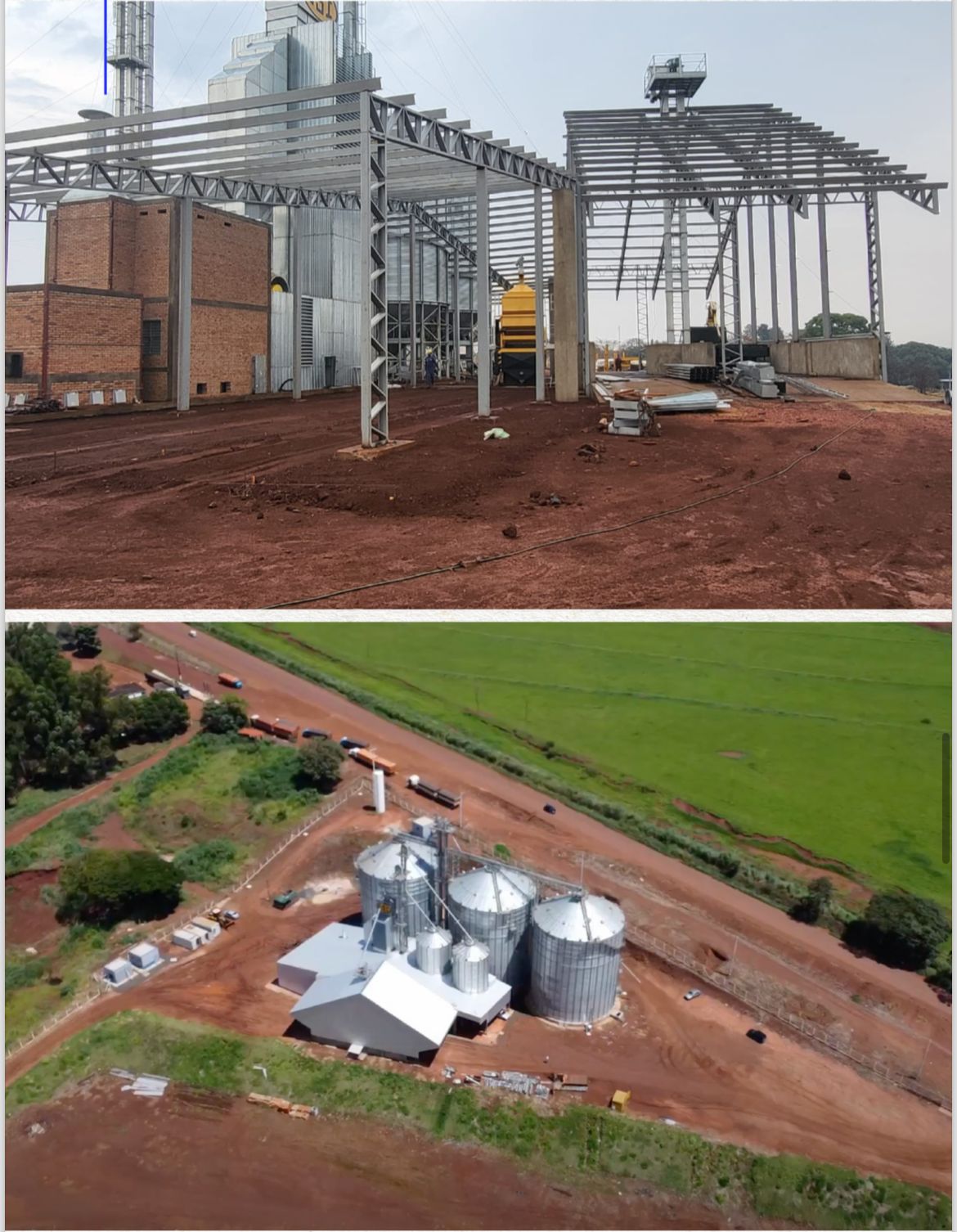 Estruturas metálicas em obra industrial