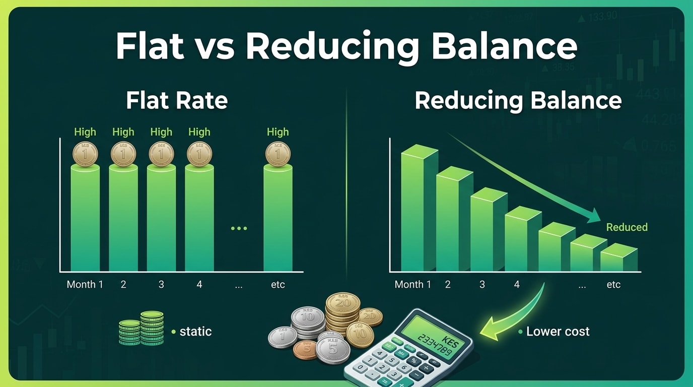 Flat Rate vs Reducing Balance Interest in Kenya: Explained with KES Examples