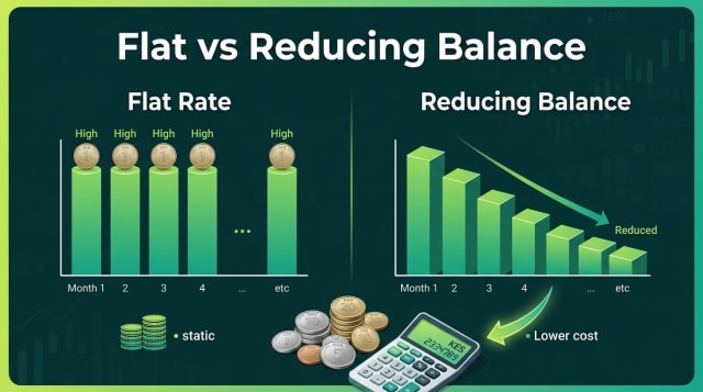 Flat Rate vs Reducing Balance Interest in Kenya: Explained with KES Examples