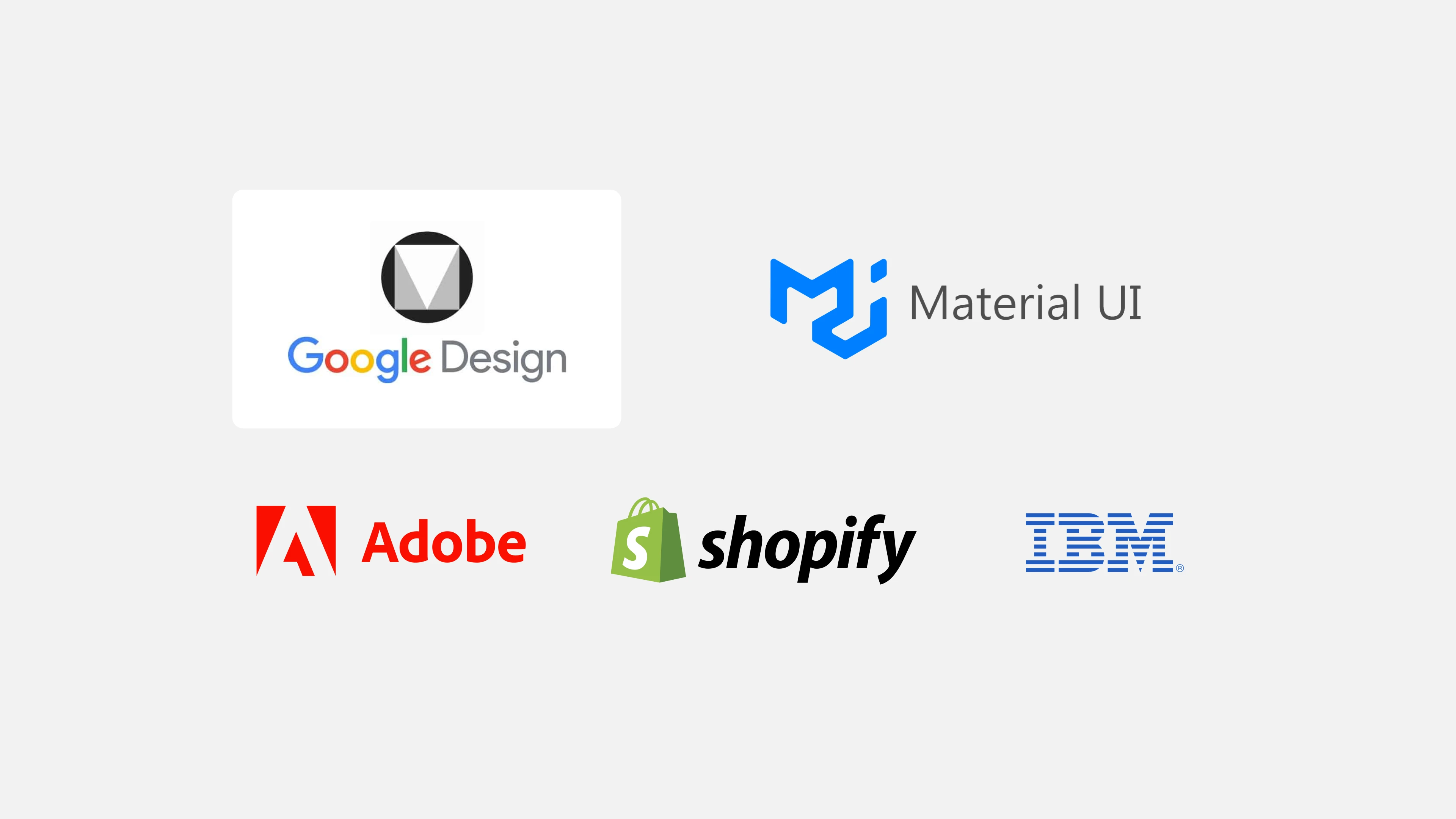 Logos of the standard design systems that we referenced.