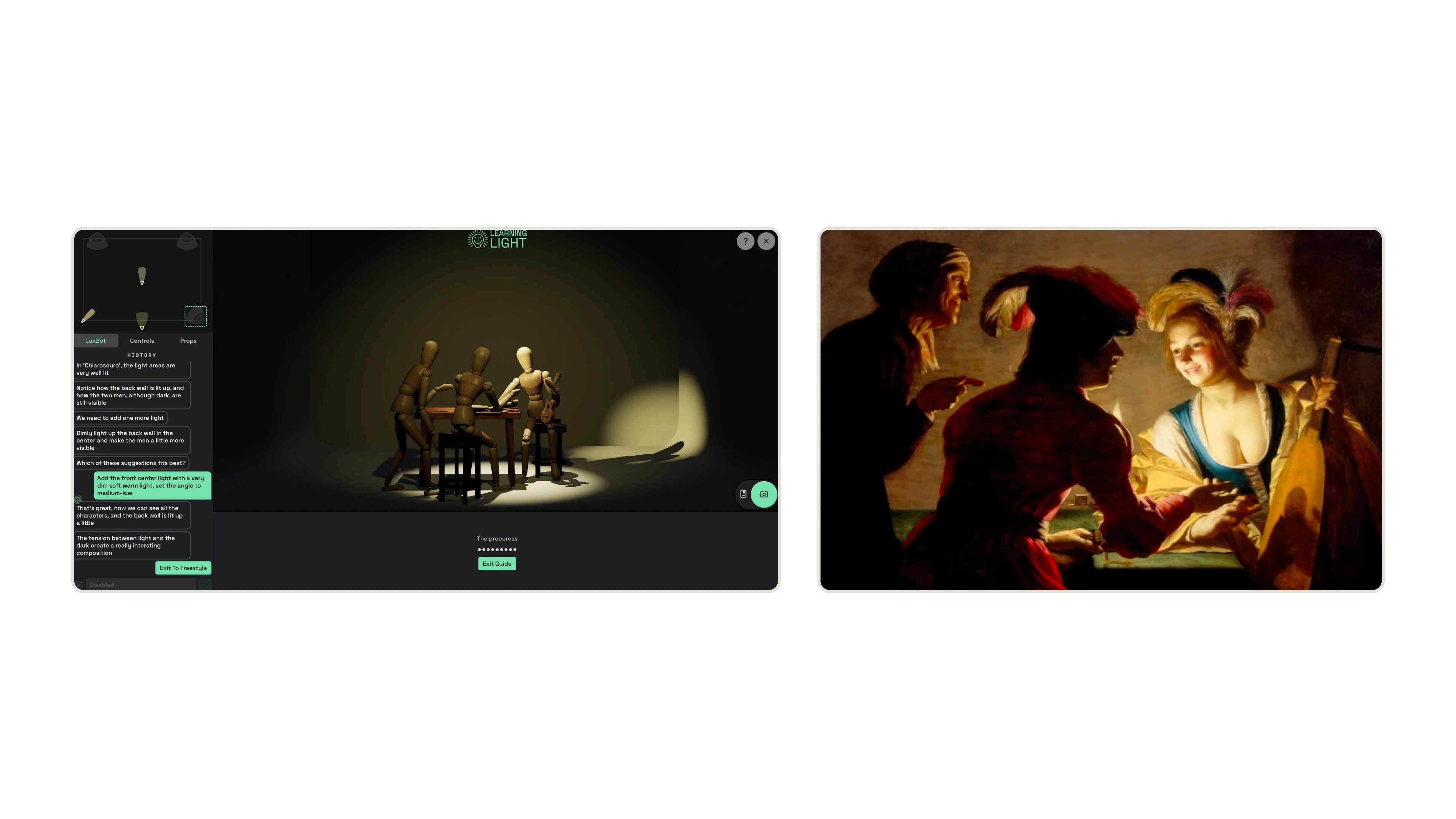 Learning Light: A guided, hands-on lesson in recreating the lighting of a painting.