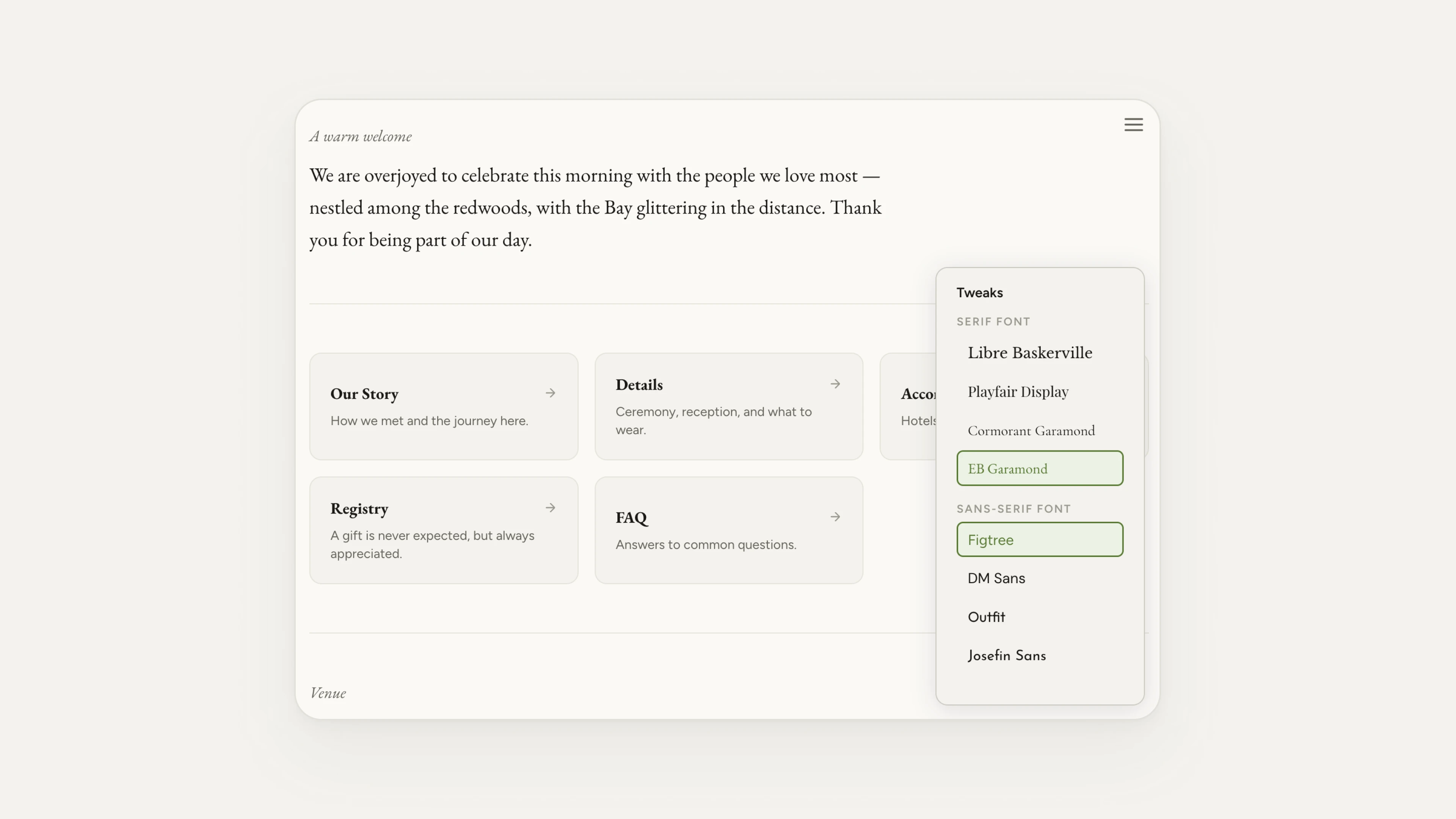 Using "Tweaks" to make selection of fonts