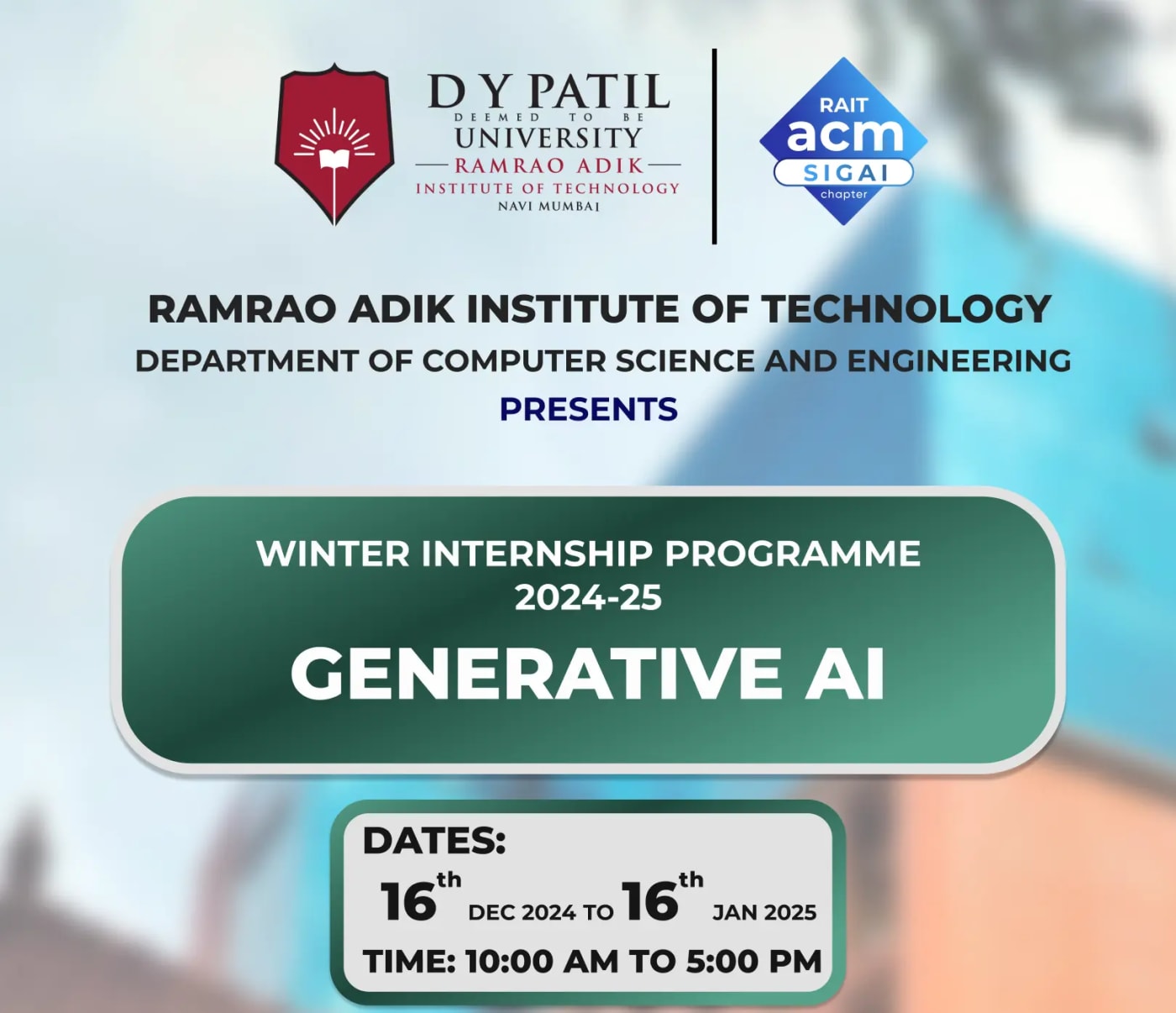 Winter Internship Program: Generative AI poster