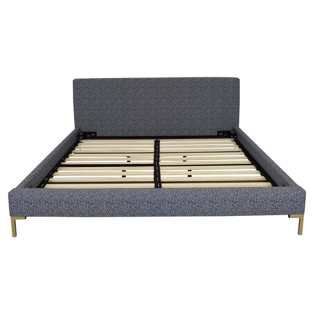 The Inside Modern King Platform Bed in Navy Scattered Dot | 54% Off | Kaiyo