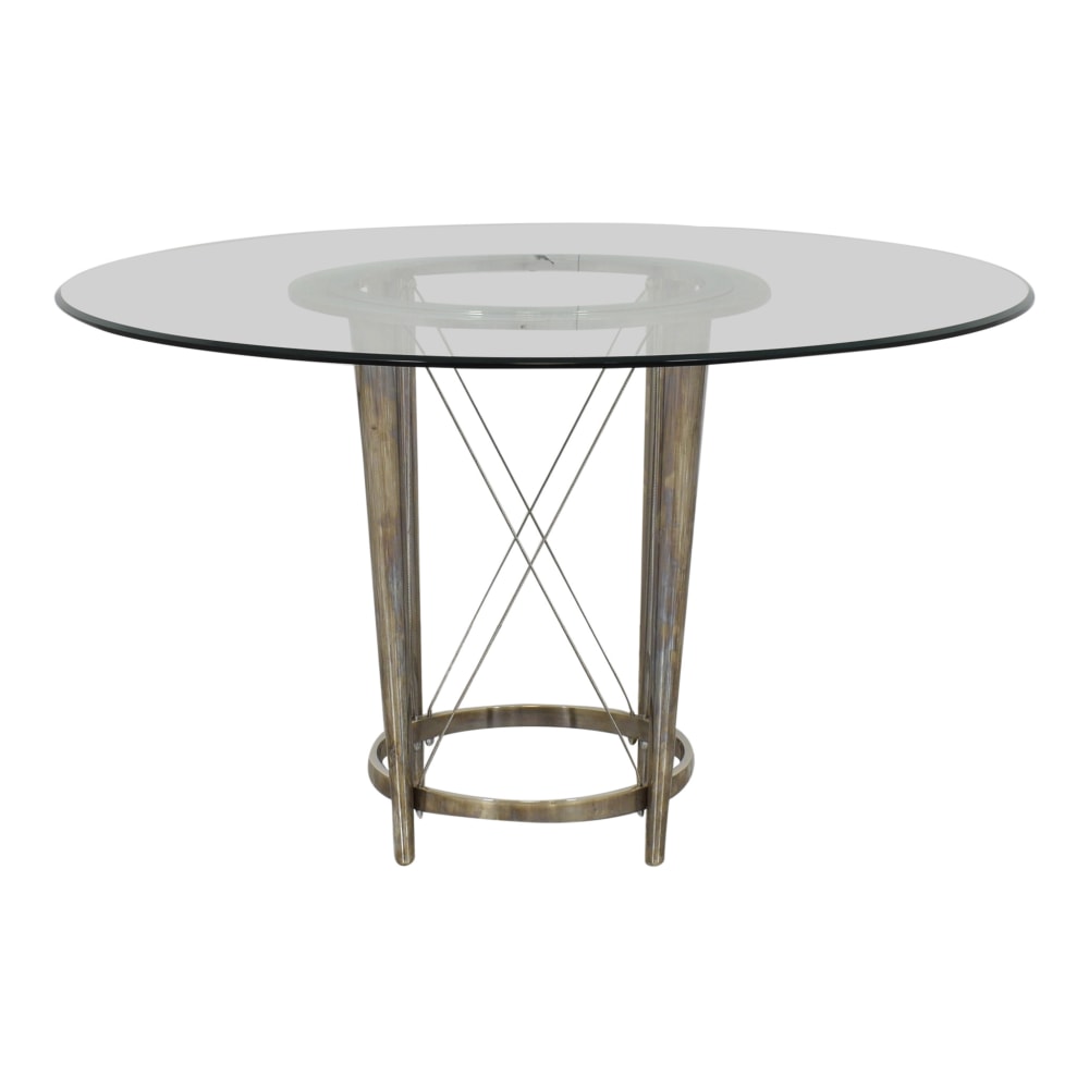 Glass Top Pedestal Dining Table sale