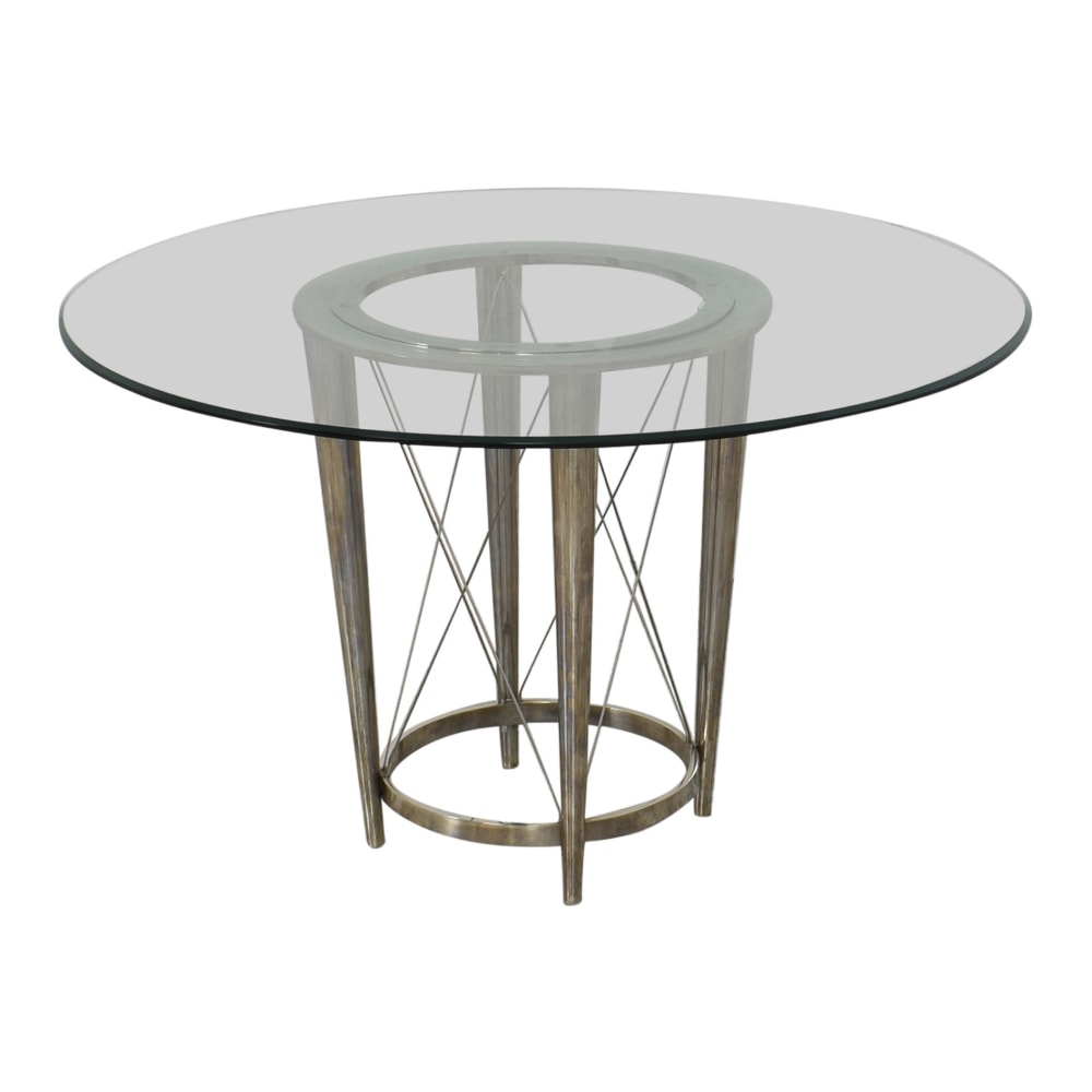  Glass Top Pedestal Dining Table nj