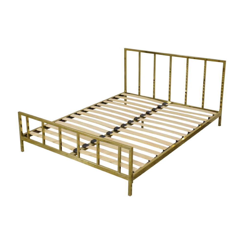 CB2 - Spotted our Alchemy Shiny Brass Bed and Catch-All Storage