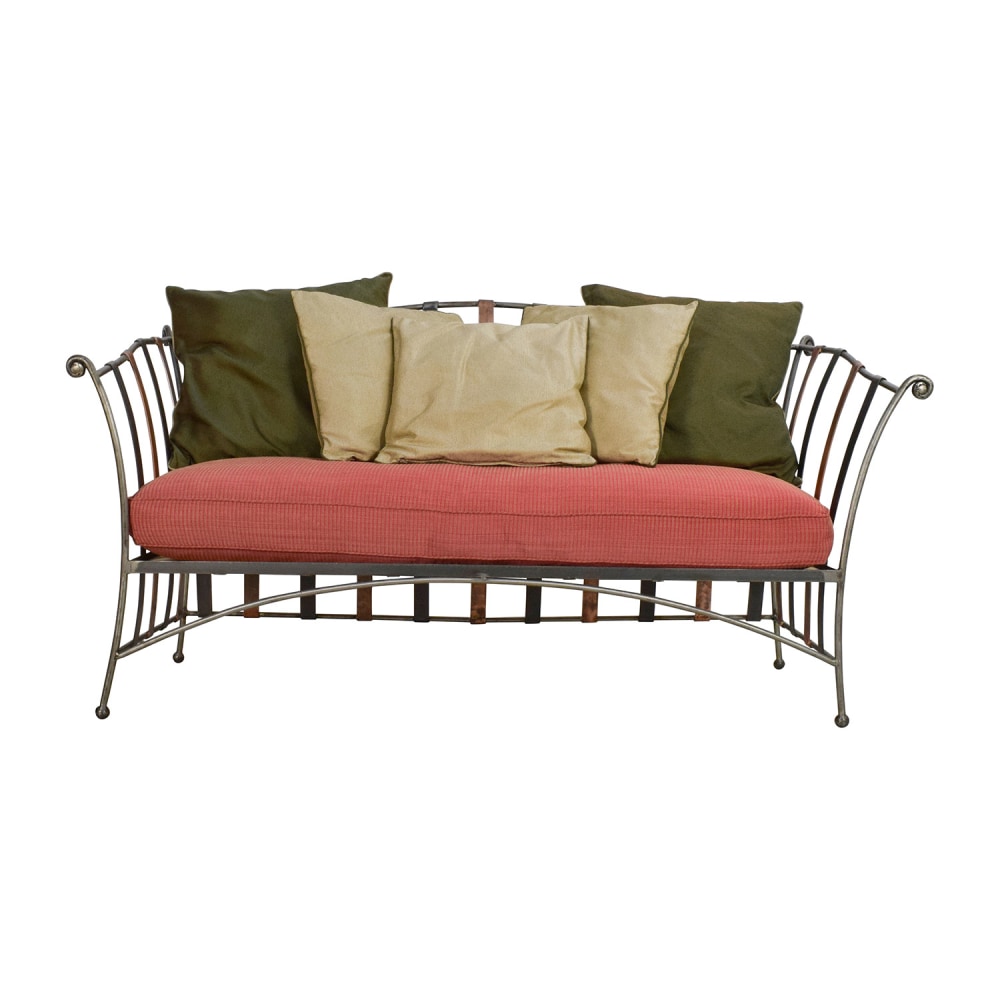 shop Custom Made Wrought Iron Daybed Sofa With Silk Pillows online