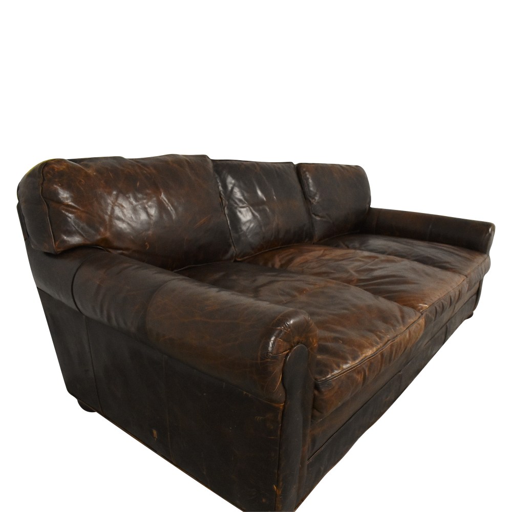 Original Lancaster Leather Three-Seat-Cushion Sofa