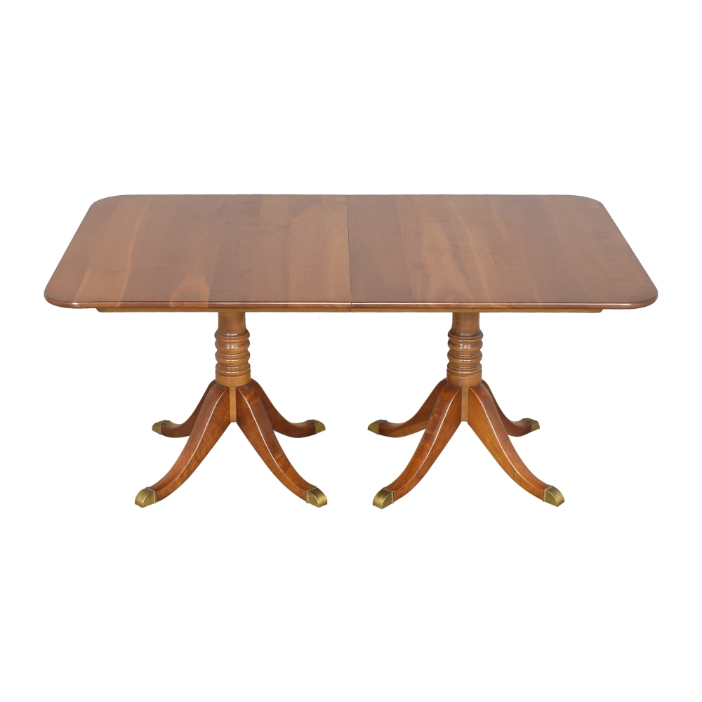 Stickley Furniture Stickley Furniture Double Pedestal Extendable Dining Table dimensions
