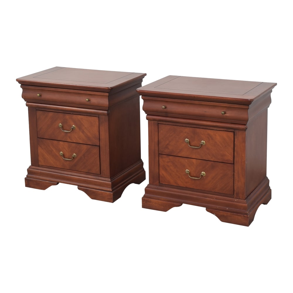 Home Square 2 Piece Louis Philippe III Wood Nightstand Set in Cherry, 1 -  Baker's