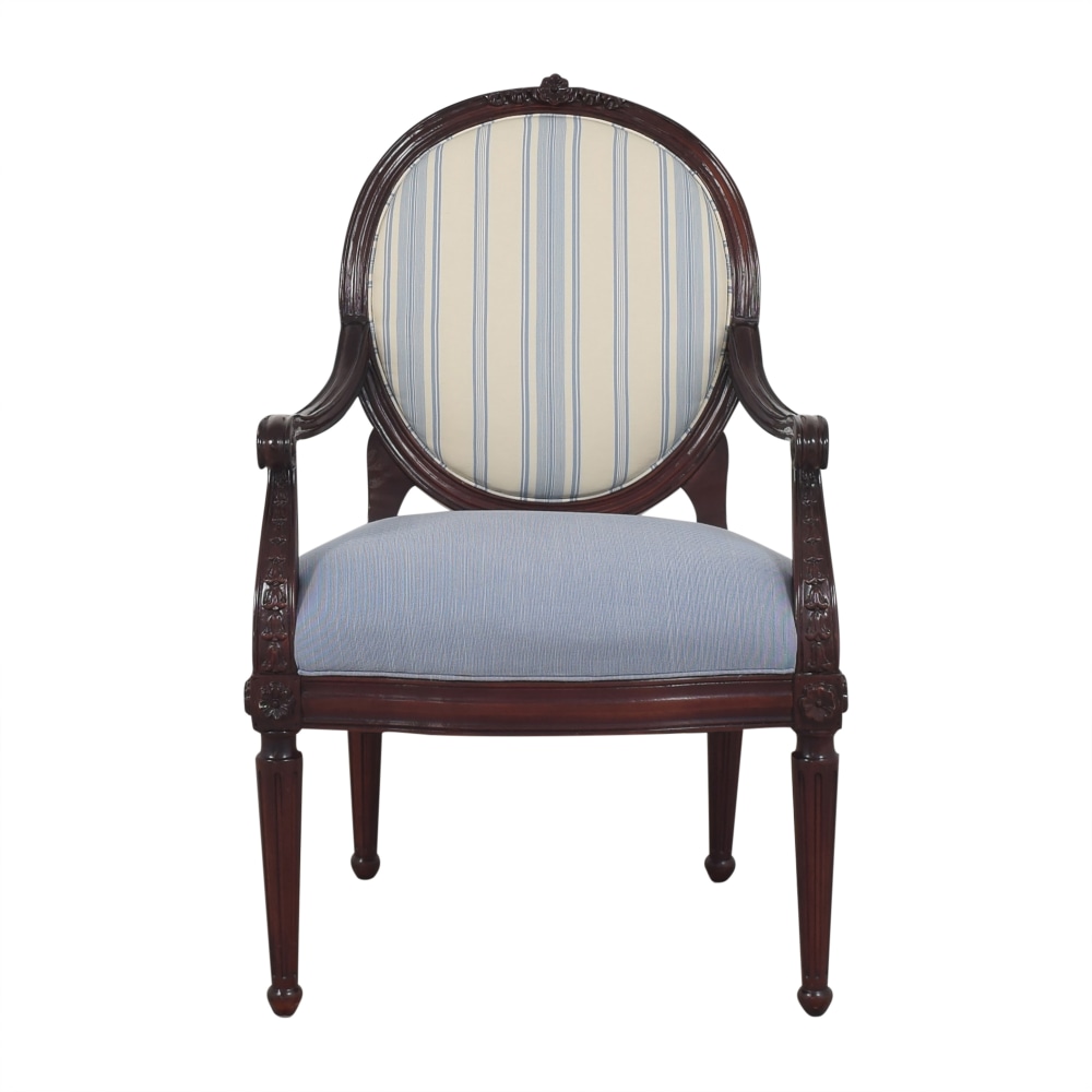 French louis xvi moire arm chairs