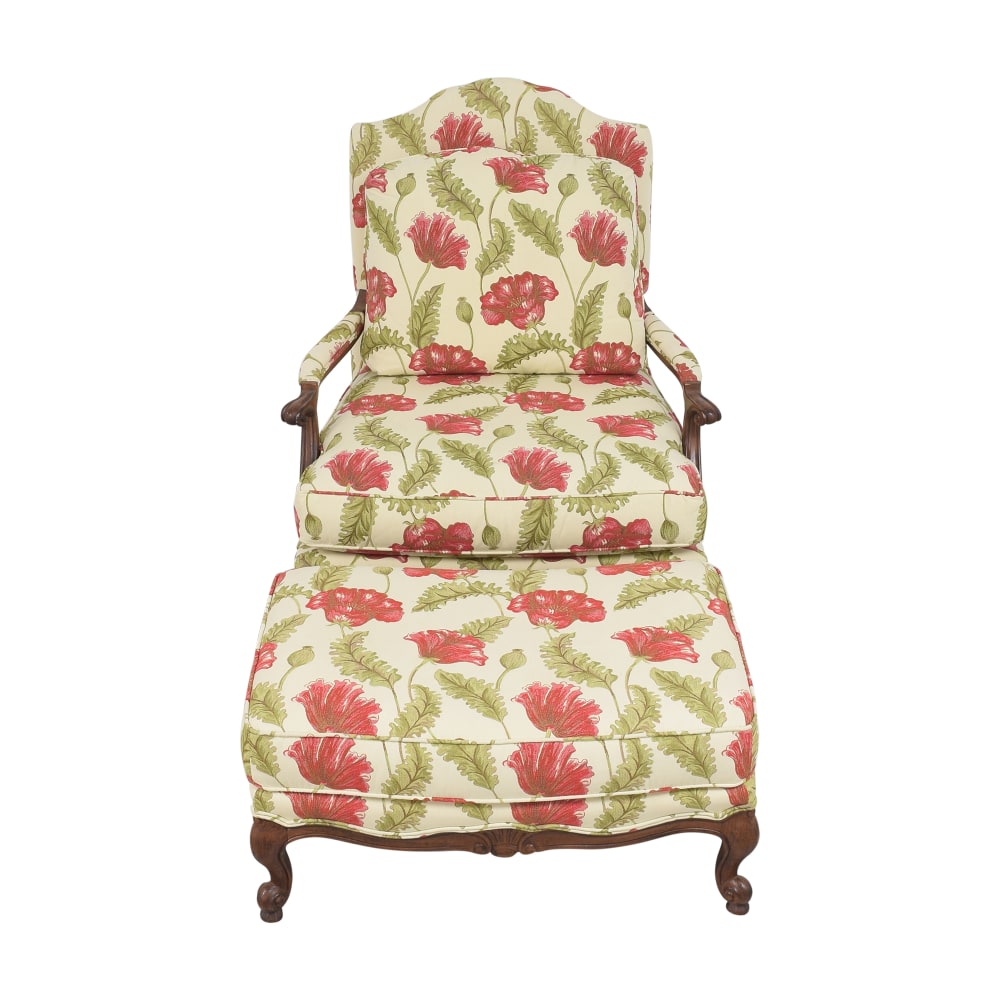 shop Clayton Marcus Floral Chair with Ottoman Clayton Marcus