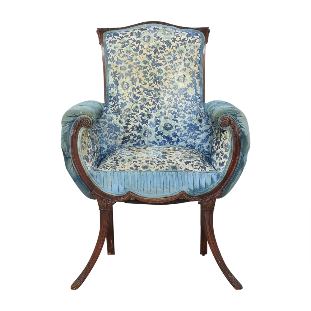 Louis XV Style Floral Accent Chair, 87% Off